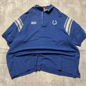 Nfl Men's Indianapolis Colts Short Sleeve Polo Shirt Blue White Size 2XL